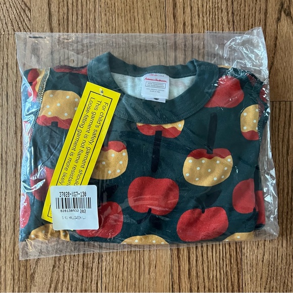 🆕 NWT Hanna Andersson Candy Apples long john pajama set size 8 - Picture 2 of 5